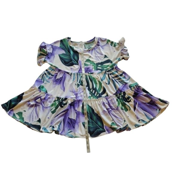 Sol RHR Top Womens Small Flutter Cuff Baby Doll Floral - Picture 9 of 9